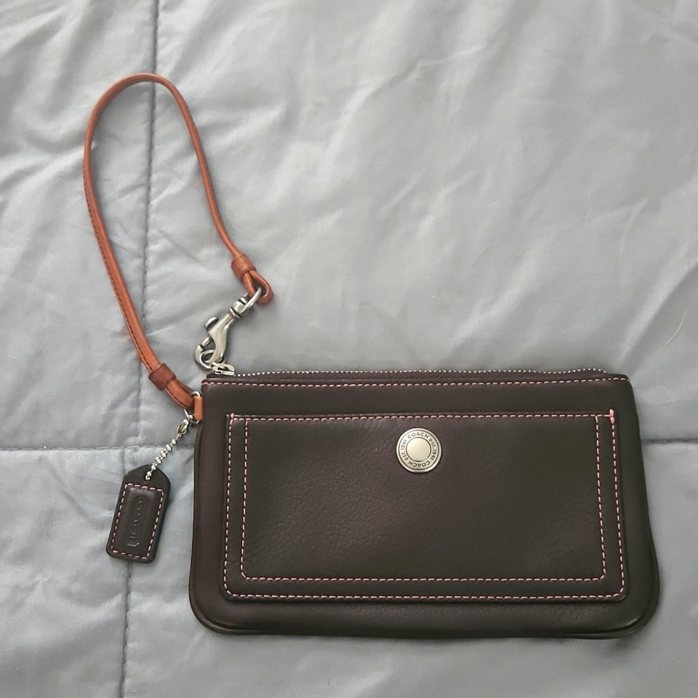 Coach leather wristlet
